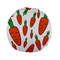 Fruit Vegetable Carrots Standard 15  Premium Flano Round Cushions