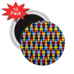 Fuzzle Red Blue Yellow Colorful 2 25  Magnets (10 Pack)  by Mariart