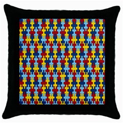 Fuzzle Red Blue Yellow Colorful Throw Pillow Case (black)