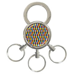 Fuzzle Red Blue Yellow Colorful 3-ring Key Chains