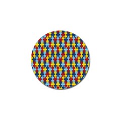 Fuzzle Red Blue Yellow Colorful Golf Ball Marker