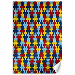 Fuzzle Red Blue Yellow Colorful Canvas 20  X 30   by Mariart