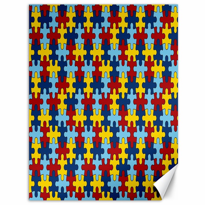 Fuzzle Red Blue Yellow Colorful Canvas 36  x 48  