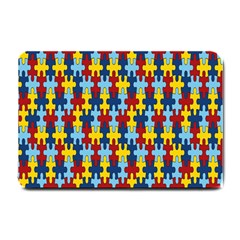 Fuzzle Red Blue Yellow Colorful Small Doormat 