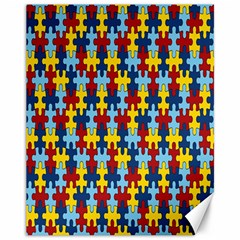 Fuzzle Red Blue Yellow Colorful Canvas 11  X 14   by Mariart