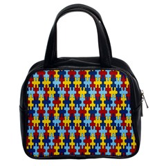 Fuzzle Red Blue Yellow Colorful Classic Handbags (2 Sides)