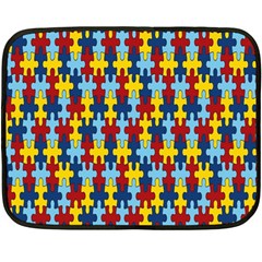 Fuzzle Red Blue Yellow Colorful Double Sided Fleece Blanket (mini) 