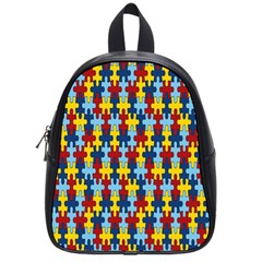 Fuzzle Red Blue Yellow Colorful School Bag (small)