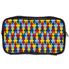 Fuzzle Red Blue Yellow Colorful Toiletries Bags