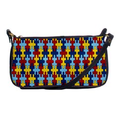 Fuzzle Red Blue Yellow Colorful Shoulder Clutch Bags