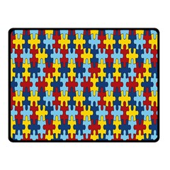 Fuzzle Red Blue Yellow Colorful Fleece Blanket (small)