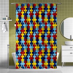 Fuzzle Red Blue Yellow Colorful Shower Curtain 48  X 72  (small) 