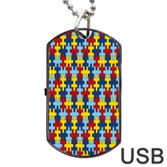 Fuzzle Red Blue Yellow Colorful Dog Tag Usb Flash (two Sides)