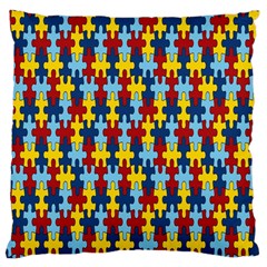 Fuzzle Red Blue Yellow Colorful Large Cushion Case (one Side)