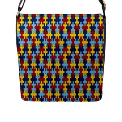 Fuzzle Red Blue Yellow Colorful Flap Messenger Bag (l)  by Mariart