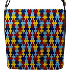 Fuzzle Red Blue Yellow Colorful Flap Messenger Bag (s)