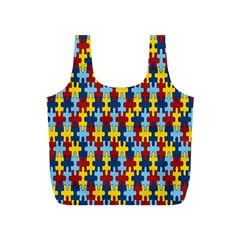 Fuzzle Red Blue Yellow Colorful Full Print Recycle Bags (s) 