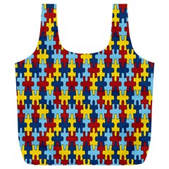 Fuzzle Red Blue Yellow Colorful Full Print Recycle Bags (l)  by Mariart