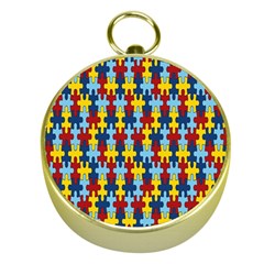 Fuzzle Red Blue Yellow Colorful Gold Compasses