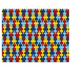 Fuzzle Red Blue Yellow Colorful Double Sided Flano Blanket (medium) 