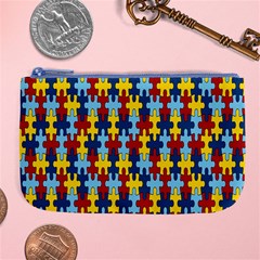 Fuzzle Red Blue Yellow Colorful Large Coin Purse by Mariart