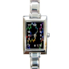 Grid Light Colorful Bright Ultra Rectangle Italian Charm Watch