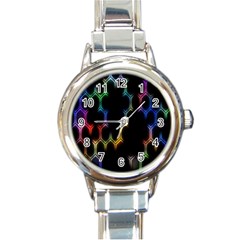 Grid Light Colorful Bright Ultra Round Italian Charm Watch