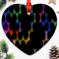 Grid Light Colorful Bright Ultra Ornament (heart)