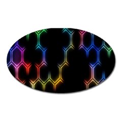 Grid Light Colorful Bright Ultra Oval Magnet