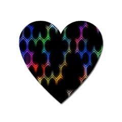 Grid Light Colorful Bright Ultra Heart Magnet