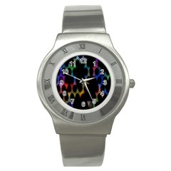 Grid Light Colorful Bright Ultra Stainless Steel Watch