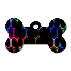 Grid Light Colorful Bright Ultra Dog Tag Bone (one Side)