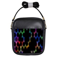 Grid Light Colorful Bright Ultra Girls Sling Bags