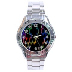 Grid Light Colorful Bright Ultra Stainless Steel Analogue Watch by Mariart