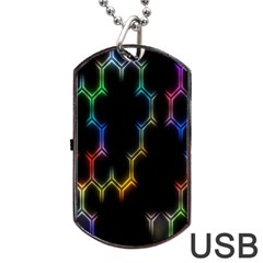 Grid Light Colorful Bright Ultra Dog Tag Usb Flash (one Side)