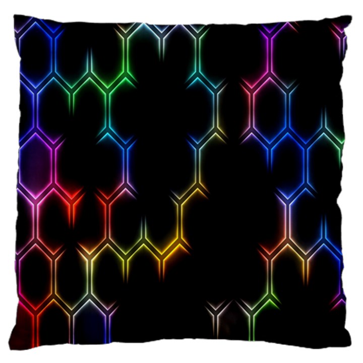 Grid Light Colorful Bright Ultra Large Cushion Case (One Side)