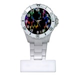 Grid Light Colorful Bright Ultra Plastic Nurses Watch Front