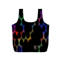 Grid Light Colorful Bright Ultra Full Print Recycle Bags (s) 