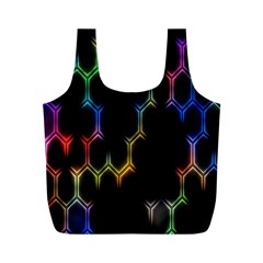 Grid Light Colorful Bright Ultra Full Print Recycle Bags (m)  by Mariart