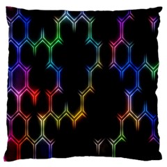 Grid Light Colorful Bright Ultra Large Flano Cushion Case (two Sides)