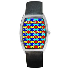 Game Puzzle Barrel Style Metal Watch