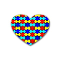 Game Puzzle Rubber Coaster (heart)  by Mariart