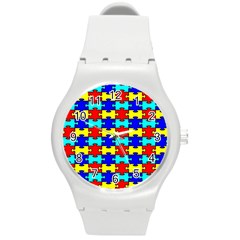 Game Puzzle Round Plastic Sport Watch (m)