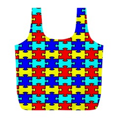 Game Puzzle Full Print Recycle Bags (l)  by Mariart