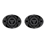 Kali Yantra Inverted Cufflinks (Oval) Front(Pair)