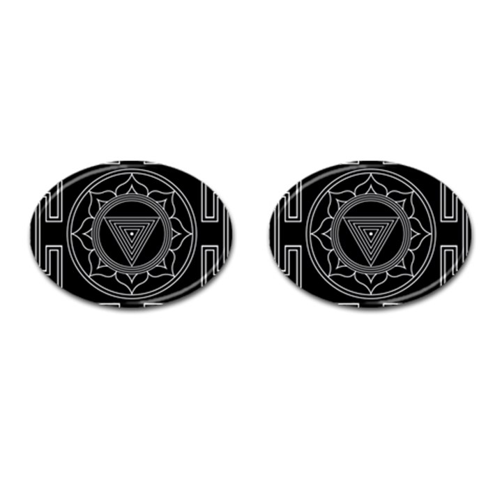 Kali Yantra Inverted Cufflinks (Oval)