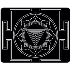 Kali Yantra Inverted Double Sided Fleece Blanket (medium)  by Mariart