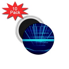 Grid Structure Blue Line 1 75  Magnets (10 Pack)  by Mariart