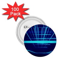 Grid Structure Blue Line 1 75  Buttons (100 Pack) 