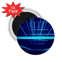 Grid Structure Blue Line 2 25  Magnets (10 Pack)  by Mariart